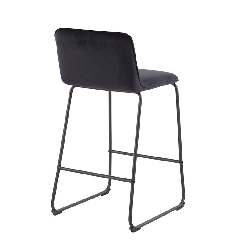 LumiSource Casper Counter Stool, Set of 2, Black/Black