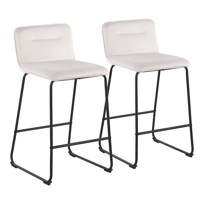 LumiSource Casper Counter Stool, Set of 2, Black/Cream - B26-CASPER2BKVCR2