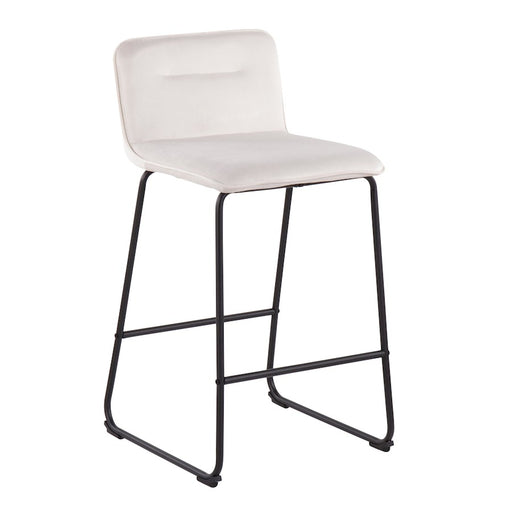 LumiSource Casper Counter Stool, Set of 2, Black/Cream