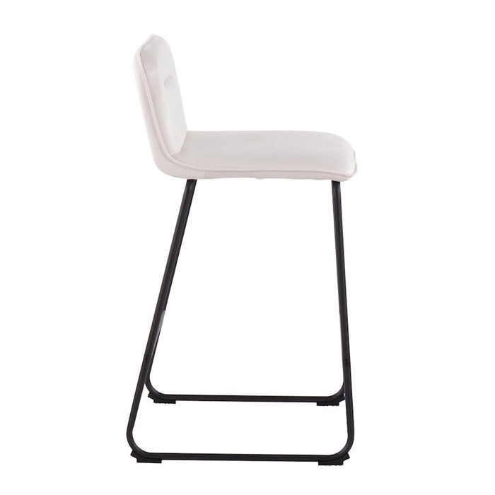 LumiSource Casper Counter Stool, Set of 2, Black/Cream