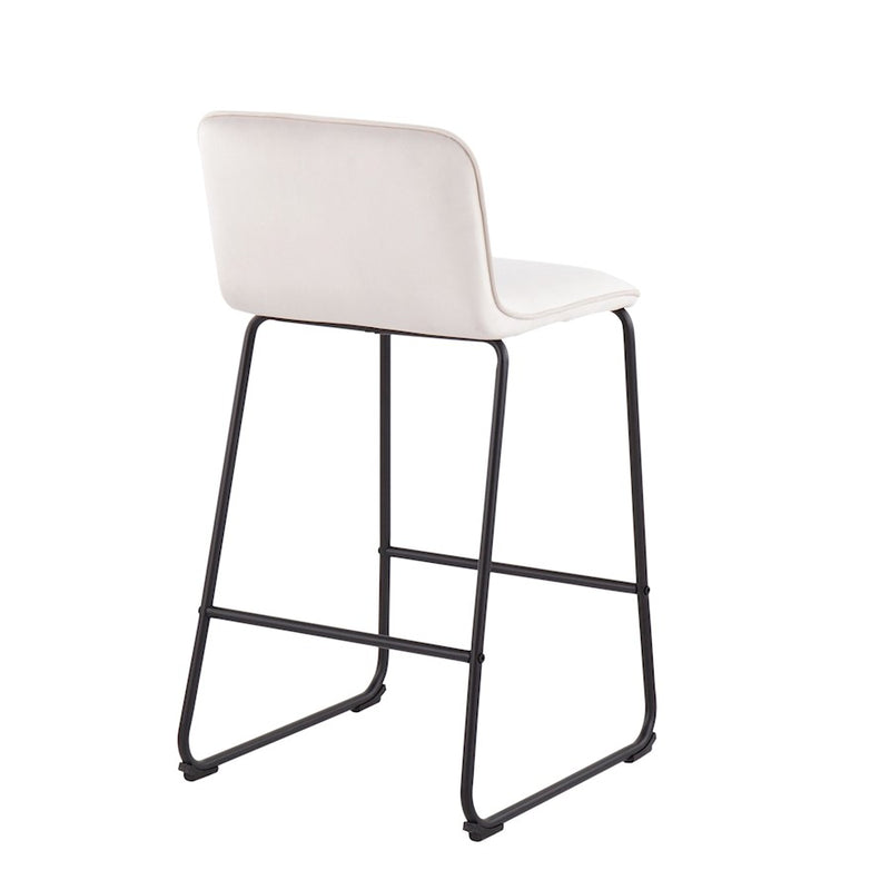 LumiSource Casper Counter Stool, Set of 2, Black/Cream