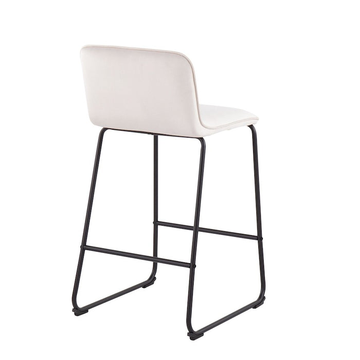 LumiSource Casper Counter Stool, Set of 2, Black/Cream