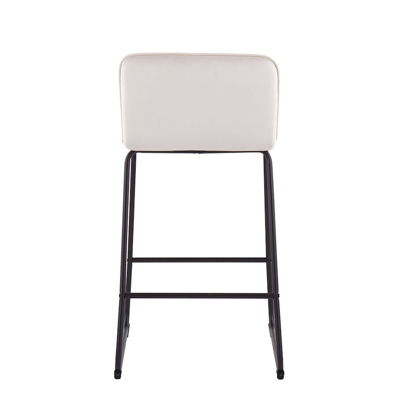 LumiSource Casper Counter Stool, Set of 2, Black/Cream