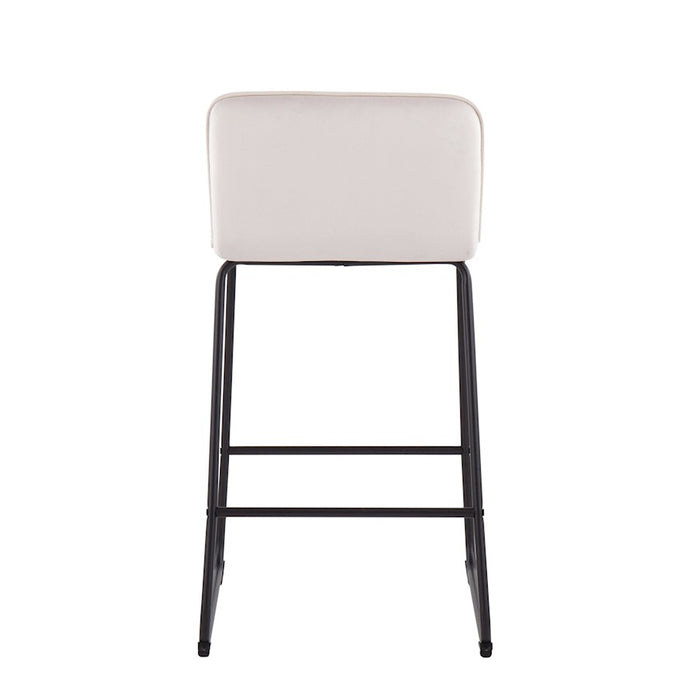 LumiSource Casper Counter Stool, Set of 2, Black/Cream