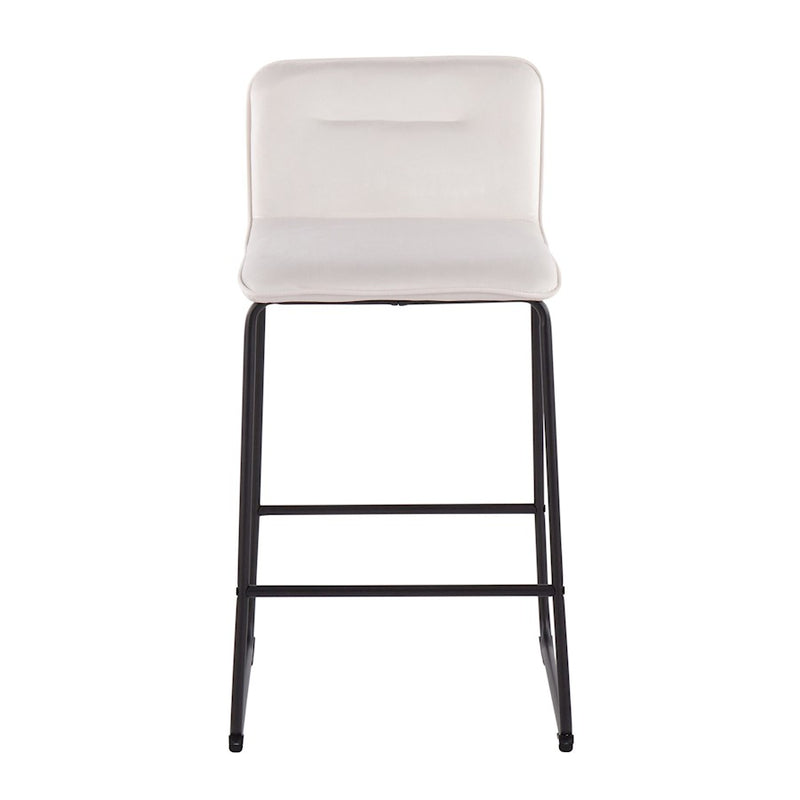 LumiSource Casper Counter Stool, Set of 2, Black/Cream