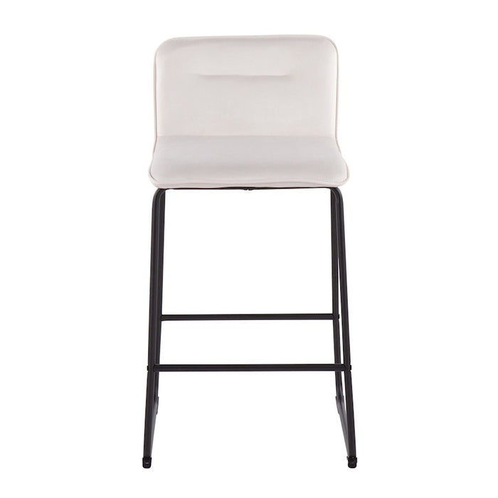 LumiSource Casper Counter Stool, Set of 2, Black/Cream