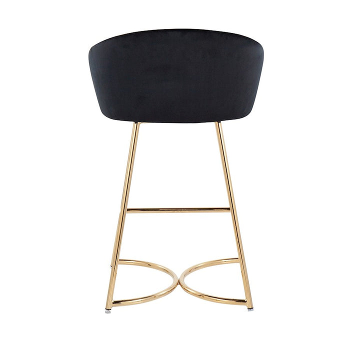 LumiSource Cece Counter Stool, Set of 2, Gold/Black