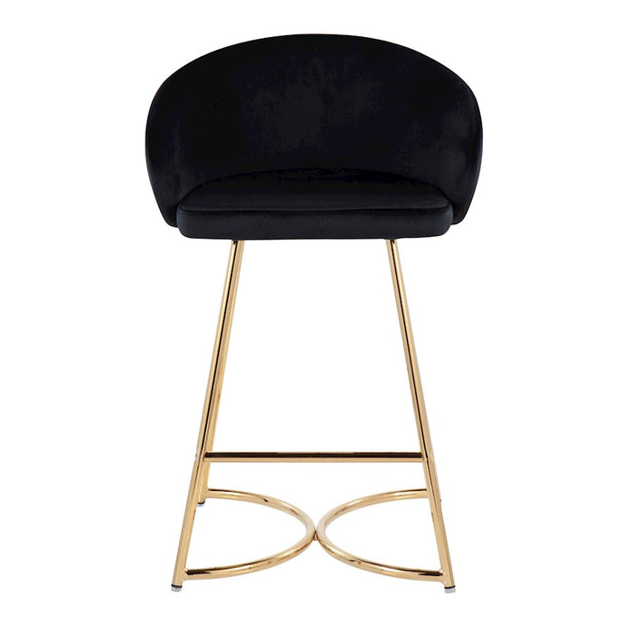 LumiSource Cece Counter Stool, Set of 2, Gold/Black
