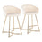 LumiSource Cece Counter Stool, Set of 2, Gold/Cream Velvet - B26-CECEAUVCR2