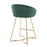 LumiSource Cece Counter Stool, Set of 2, Gold/Green