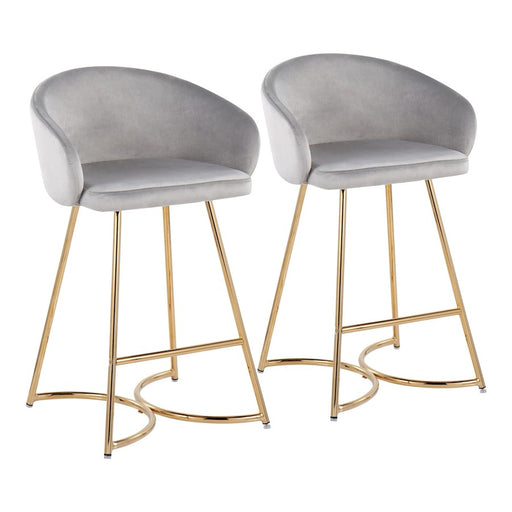 LumiSource Cece Counter Stool, Set of 2, Gold/Silver - B26-CECEAUVSV2