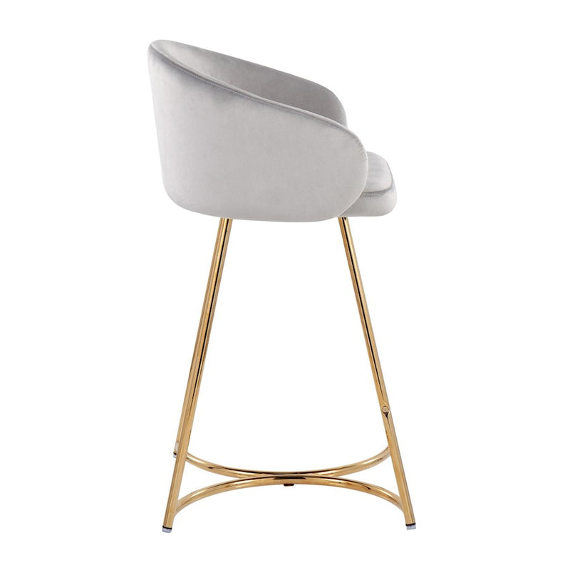 LumiSource Cece Counter Stool, Set of 2, Gold/Silver