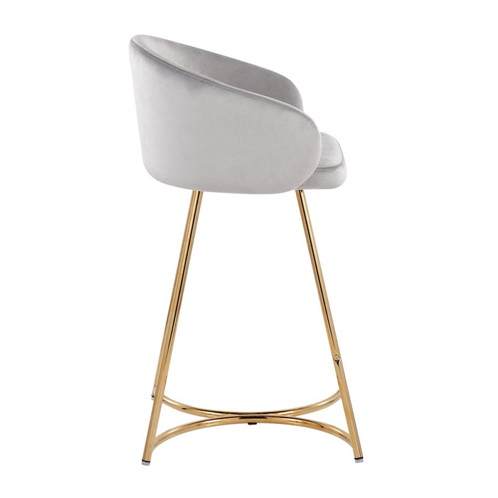 LumiSource Cece Counter Stool, Set of 2, Gold/Silver