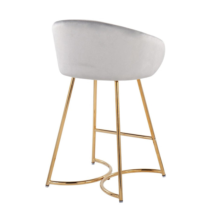 LumiSource Cece Counter Stool, Set of 2, Gold/Silver