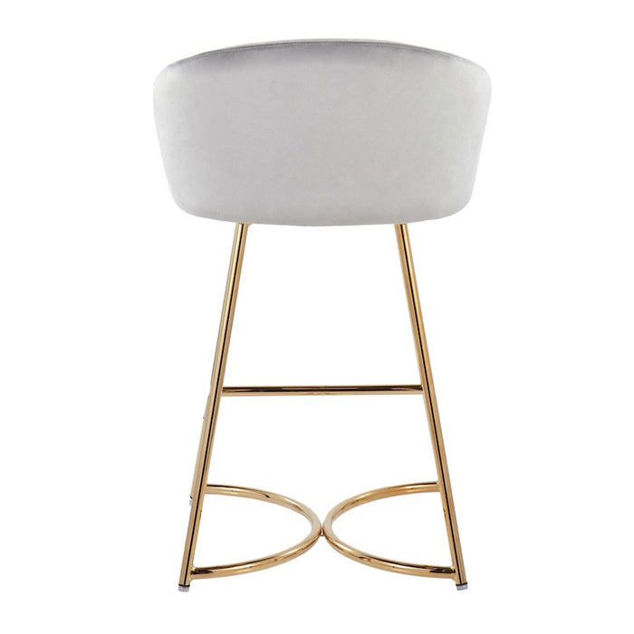 LumiSource Cece Counter Stool, Set of 2, Gold/Silver