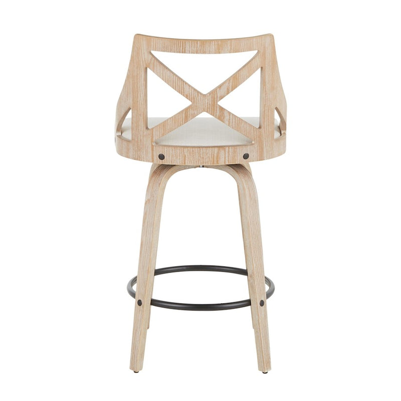 LumiSource Charlotte 26" Counter Stool, Set/2, WH/BK/CR