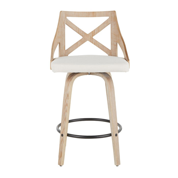 LumiSource Charlotte 26" Counter Stool, Set/2, WH/BK/CR