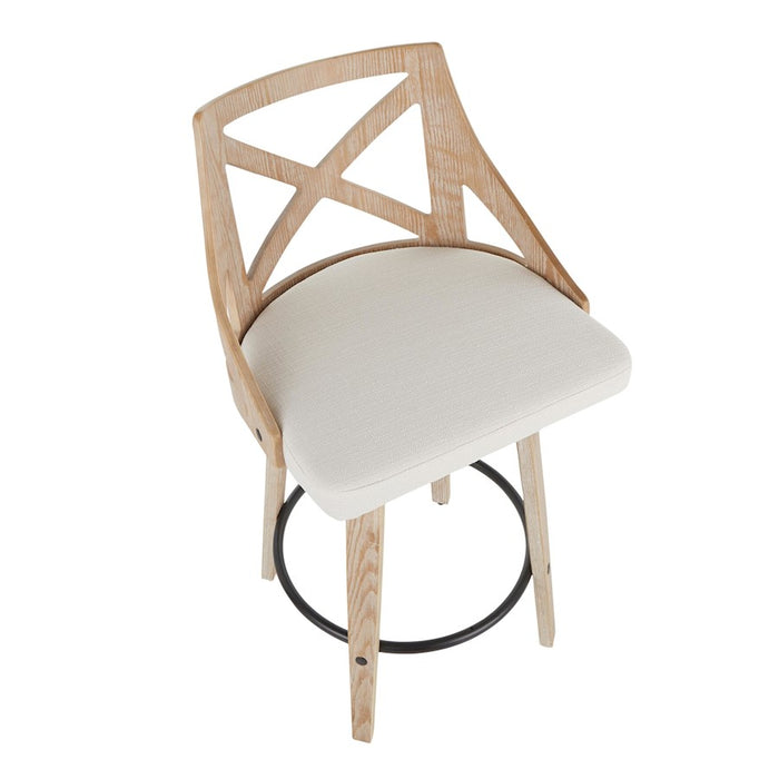 LumiSource Charlotte 26" Counter Stool, Set/2, WH/BK/CR