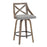 LumiSource Charlotte Counter Stool, Set of 2, Grey Wood/Grey