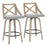 LumiSource Charlotte Counter Stool, Set of 2, White/Grey - B26-CHARLOTWWLGY2