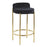 LumiSource Chloe Counter Stool, Set of 2 in Gold Metal/Black PU