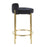 LumiSource Chloe Counter Stool, Set of 2 in Gold Metal/Black PU