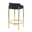 LumiSource Chloe Counter Stool, Set of 2 in Gold Metal/Black PU