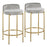 LumiSource Chloe Counter Stool, Set of 2, Gold/Silver Velvet - B26-CHLOEAUVSV2