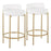 LumiSource Chloe Counter Stool, Set of 2 in Gold Metal/White PU - B26-CHLOEAUW2