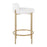 LumiSource Chloe Counter Stool, Set of 2 in Gold Metal/White PU