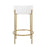 LumiSource Chloe Counter Stool, Set of 2 in Gold Metal/White PU