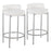 LumiSource Chloe Counter Stool, Set of 2 in Chrome/White PU - B26-CHLOEW2