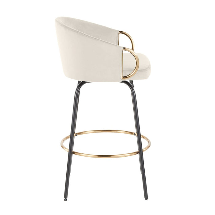 LumiSource Claire 26" Counter Stool, Set/2, BK/CR/Gold