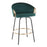 LumiSource Claire Counter Stool, Set of 2, Black/Gold/Green