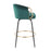 LumiSource Claire Counter Stool, Set of 2, Black/Gold/Green