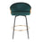 LumiSource Claire Counter Stool, Set of 2, Black/Gold/Green