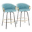 LumiSource Claire Counter Stool, Set/2, BK/Gold/Blue - B26-CLAIRE2-SWVGBKVLBU2