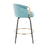 LumiSource Claire Counter Stool, Set of 2, Black/Gold/Blue