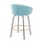 LumiSource Claire Counter Stool, Set of 2, Black/Gold/Blue