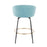 LumiSource Claire Counter Stool, Set of 2, Black/Gold/Blue