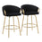 LumiSource Claire 26" Counter Stool, Set of 2, Gold/Black - B26-CLAIRE2AUVBK2