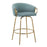 LumiSource Claire 26" Counter Stool, Set of 2, Gold/Blue