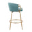 LumiSource Claire 26" Counter Stool, Set of 2, Gold/Blue