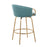 LumiSource Claire 26" Counter Stool, Set of 2, Gold/Blue