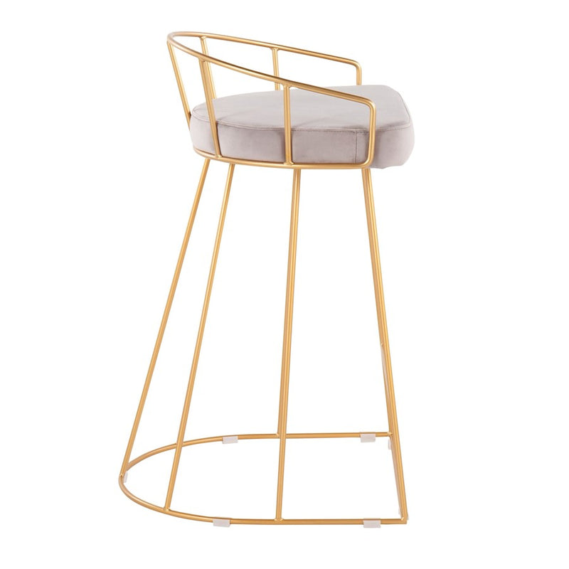 LumiSource Canary Counter Stool, Set of 2, Gold/Silver
