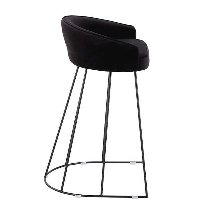 LumiSource Canary Upholstered Counter Stool, Set of 2, Black
