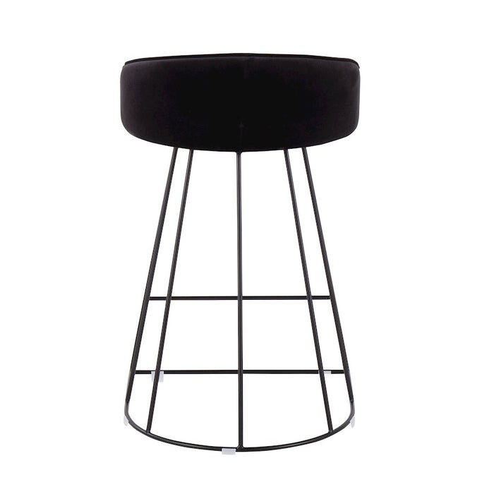 LumiSource Canary Upholstered Counter Stool, Set of 2, Black