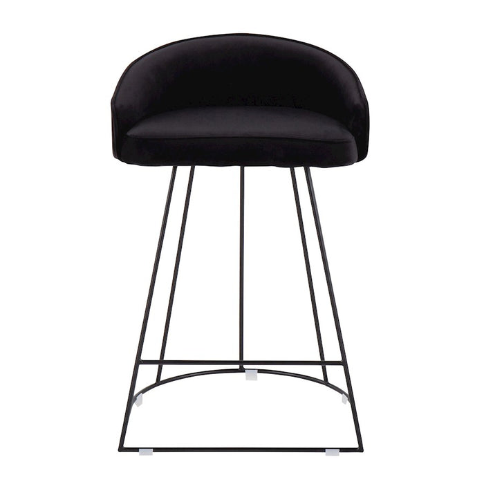 LumiSource Canary Upholstered Counter Stool, Set of 2, Black