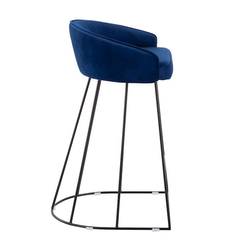 LumiSource Canary Counter Stool, Set of 2, Black/Blue