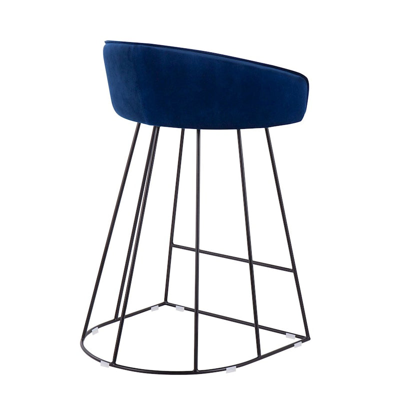 LumiSource Canary Counter Stool, Set of 2, Black/Blue